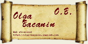 Olga Bačanin vizit kartica